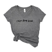 Load image into Gallery viewer, raise them kind Women's V-neck - Grey
