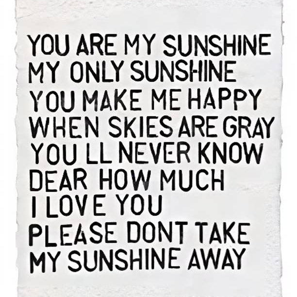 Handmade Paper Print - You Are My Sunshine