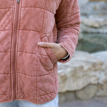 Load image into Gallery viewer, Mineral Washed Quilted Jacket in Terracotta
