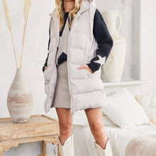 Load image into Gallery viewer, Hooded Longline Puffer Vest
