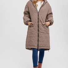 Load image into Gallery viewer, Longline Quilted Puffer Jacket
