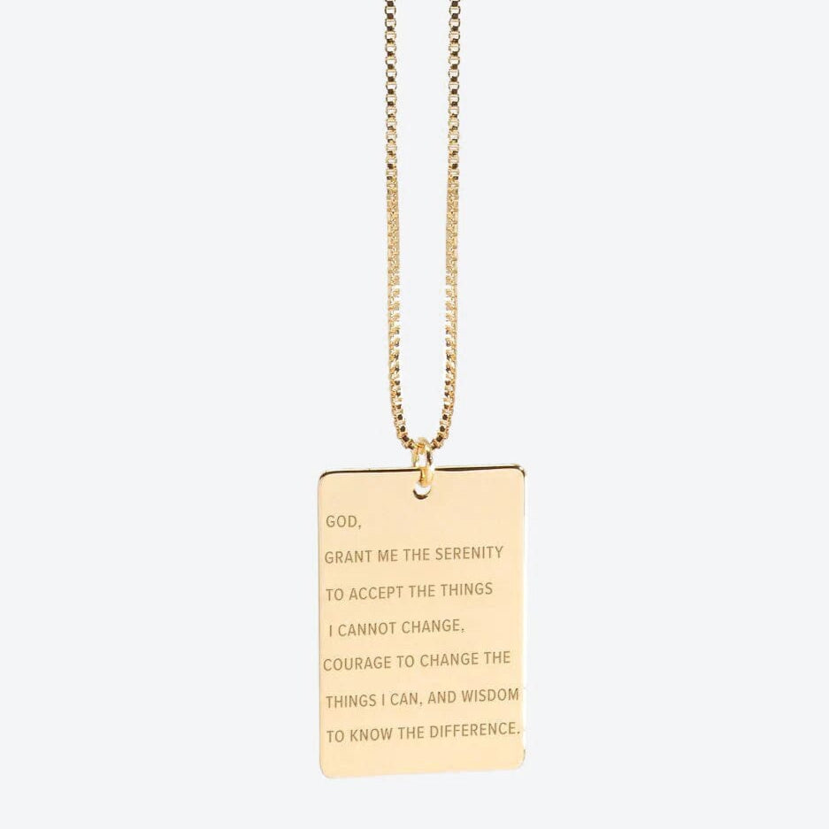 Serenity Prayer Pendant Necklace