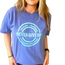 Load image into Gallery viewer, Advocate. Resilience. Never Give Up Garment-dyed Tee (youth + adult)
