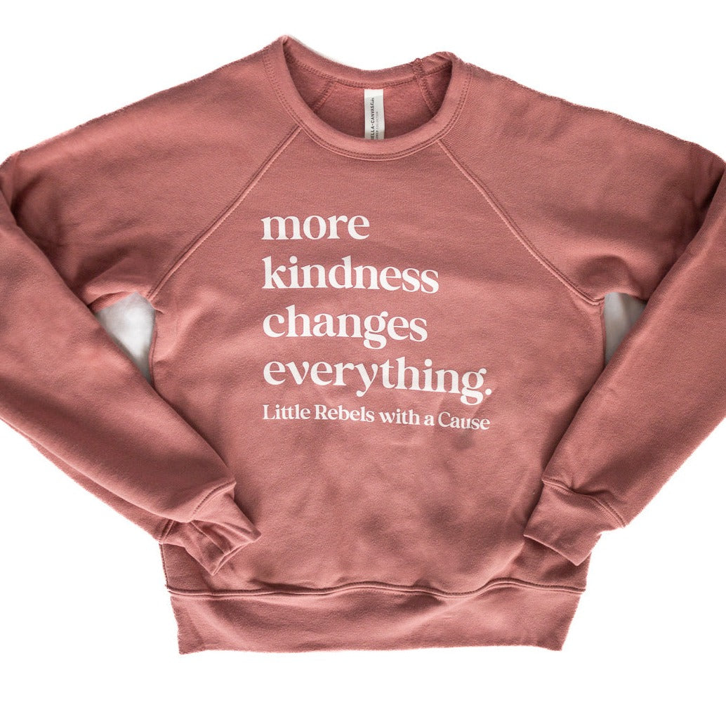 More Kindness Changes Everything. Youth Raglan Sweatshirts