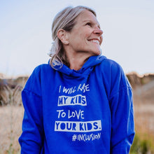 Load image into Gallery viewer, I Will Raise My Kids to Love Your Kids. Crop Hoodie
