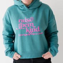 Load image into Gallery viewer, Raise them Kind. Crop Hoodie
