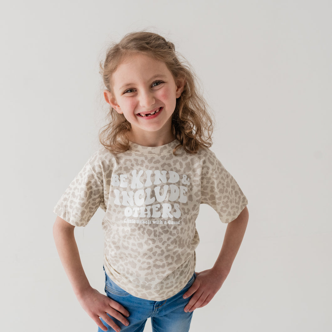 Be Kind & Include Others Toddler Crew ~ Natural Leopard