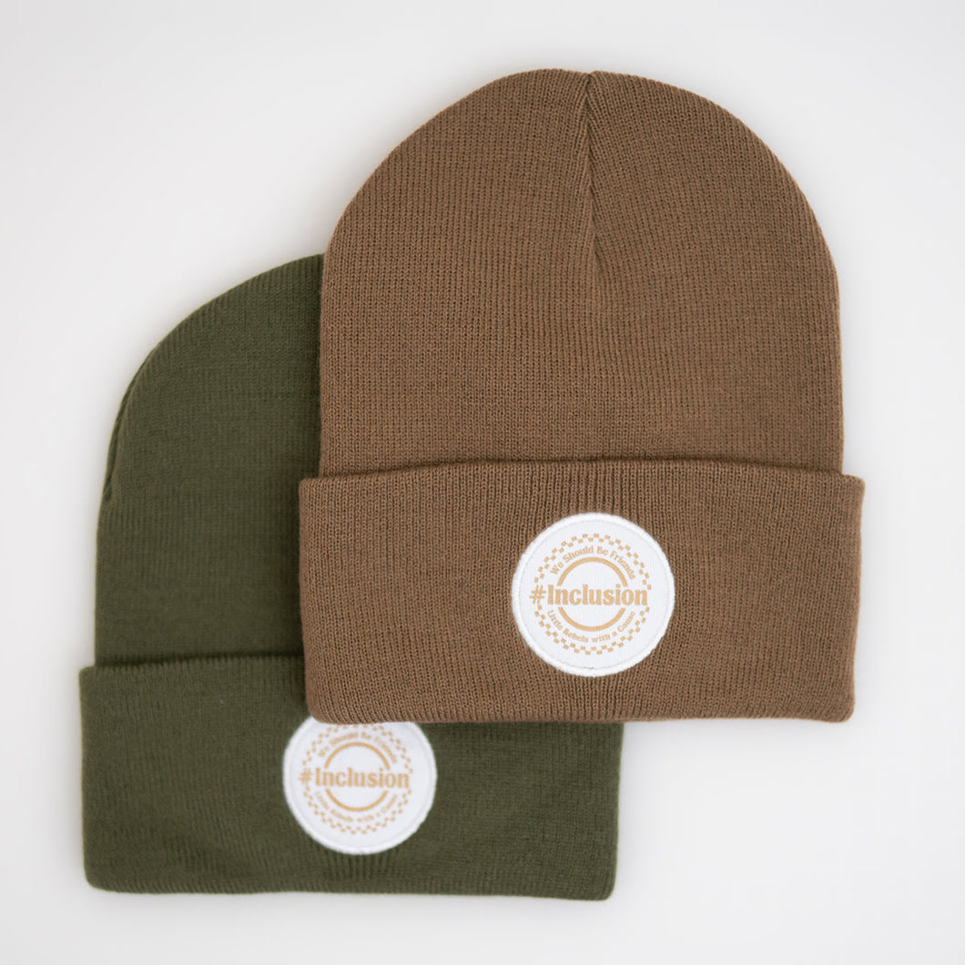 We Should be Friends. #Inclusion Checker Beanies