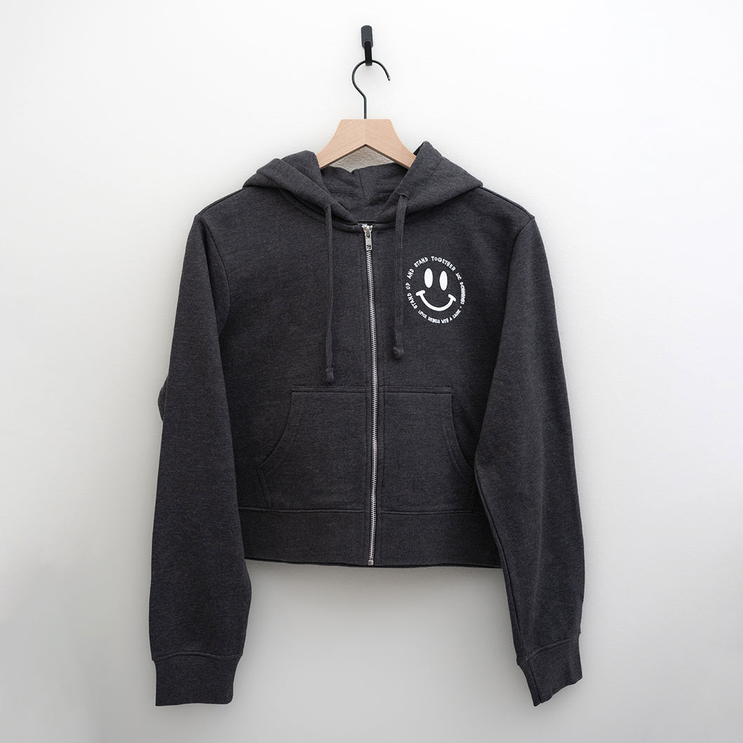 Stand Up & Stand Together. Women's Boxy Zip Hoodie CJF x LR