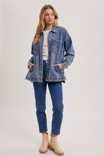 Load image into Gallery viewer, Button Down Denim Shirt/Jacket ~ Black
