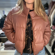 Load image into Gallery viewer, Butter Faux Leather Puffer Jacket/Vest in Clay
