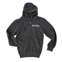 Load image into Gallery viewer, Advocate. Zip Hoodie ~ Charcoal Grey
