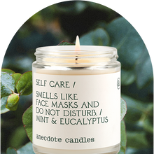 Load image into Gallery viewer, Self Care (Mint &amp; Eucalyptus) Glass Jar Candle
