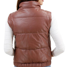 Load image into Gallery viewer, Butter Faux Leather Puffer Jacket/Vest in Clay
