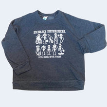 Load image into Gallery viewer, Embrace Differences. Raglan Sweatshirt (toddler + youth)
