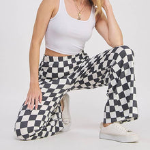 Load image into Gallery viewer, Checkered Straight Leg Knit Pants

