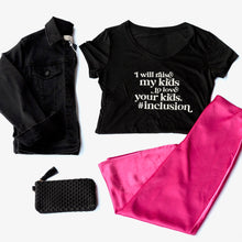 Load image into Gallery viewer, I Will Raise My Kids to Love Your Kids. #Inclusion Women's V-Neck
