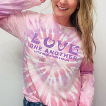 Load image into Gallery viewer, LOVE One Another Tie Dye Long Sleeved Crew

