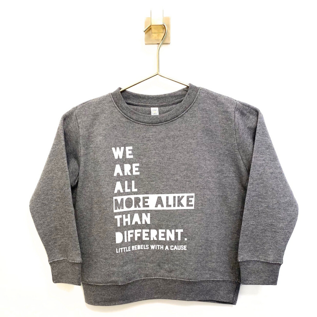 We are all more alike than different. Youth Sweatshirt