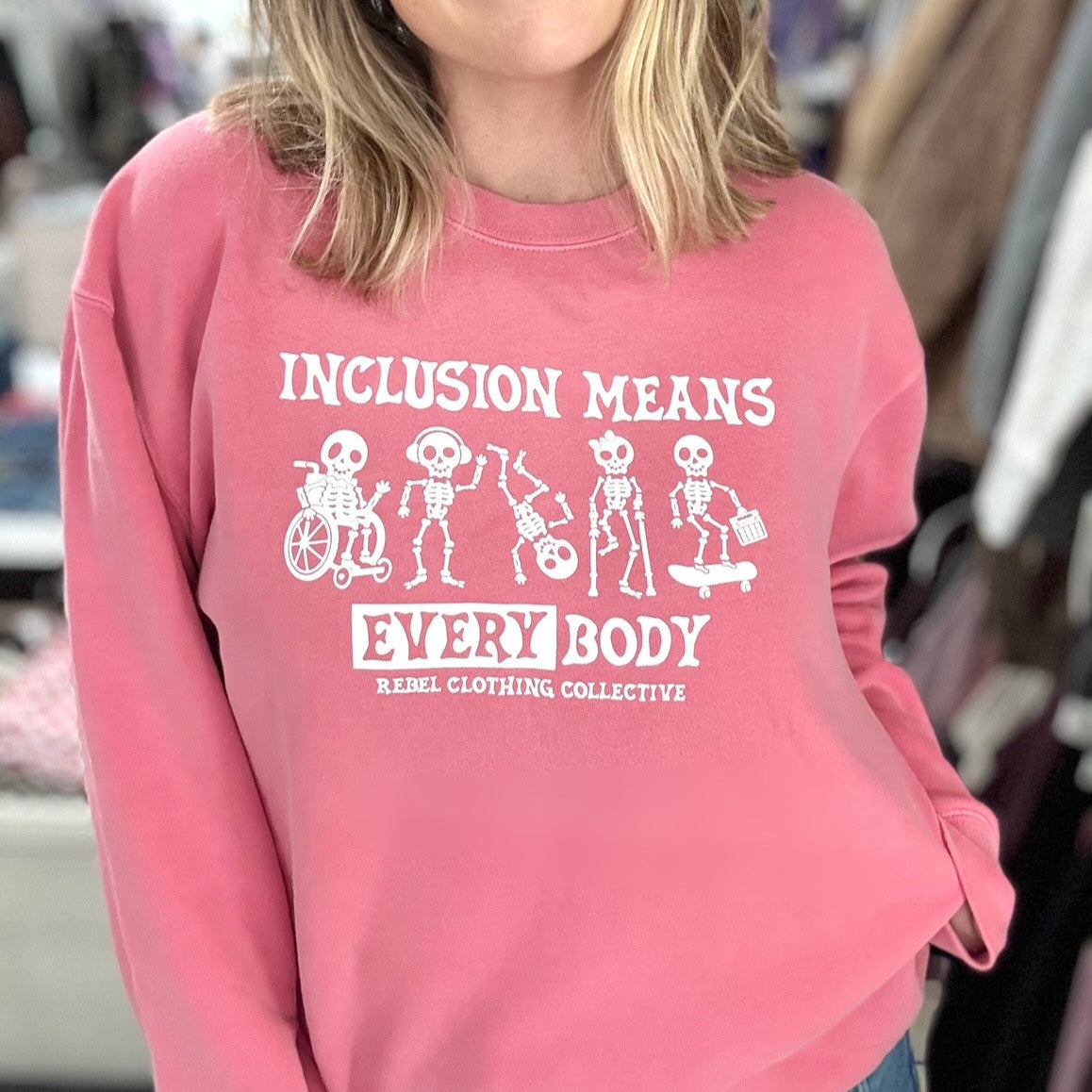 Inclusion Means Garment-Dyed Sweatshirt – Little Rebels