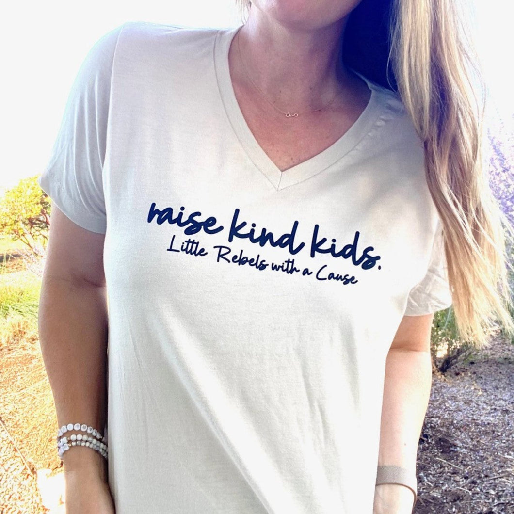 raise kind kids. Women's V-neck