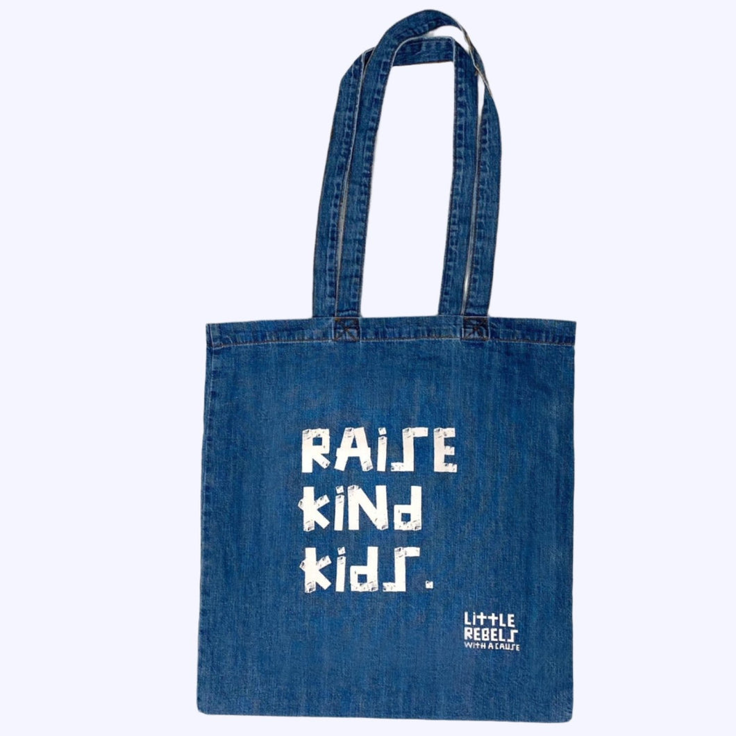 Raise Kind Kids. Denim Tote