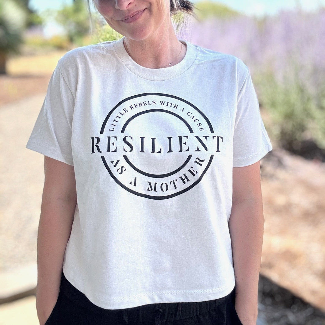 Resilient as a Mother. Boxy Tee ~ Bone