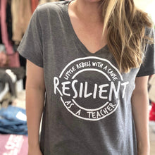 Load image into Gallery viewer, Resilient as a Teacher Women&#39;s V-neck
