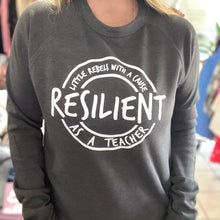 Load image into Gallery viewer, Resilient as a Teacher Raglan Sweatshirts
