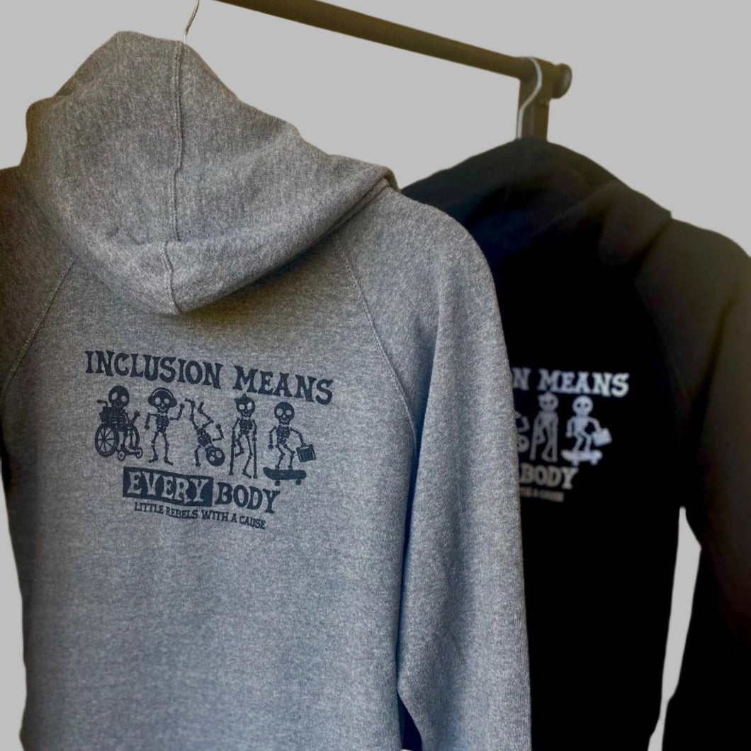 Inclusion Means EVERYbody. Youth Zip Hoodies