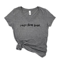 Load image into Gallery viewer, raise them kind Women&#39;s V-neck - Grey

